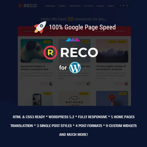 Reco - Minimal Lightweight Theme for Freebies